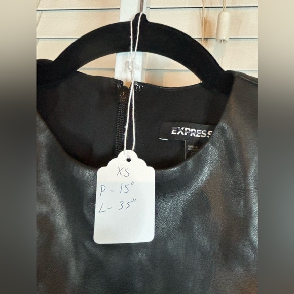 Express Extra Small Faux Leather & Lace Dress - Picture 9 of 11